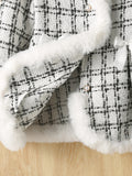 Plaid Wool Coat, New Winter Children's Warm Little Xiang Plush Coat