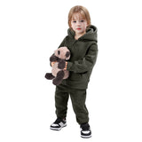 Kid Boy Girl Suit Fleece Thick Sports 2 Pcs Sets