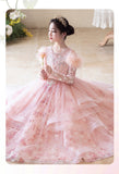 Children's Dress, Pink Host Piano Performance, Girls Are Beautiful