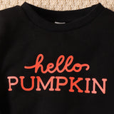Halloween Pumpkin Letter Long Sleeve Velvet 2 Pcs Set