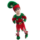 6M-16T Kid Baby Girls Green Elf Princess Christmas Performance Suit 4 Pcs Set