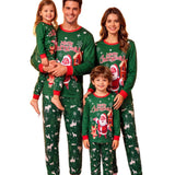 Family Matching Christmas Parent-child Pajamas Fashion Crew Neck Print Long-sleeved Loungewear