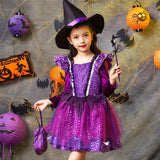 Halloween Kid Baby Girl Witch Costume Dress Sets