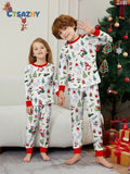 Family Matching Santa Claus Snowman Gingerbread Man Christmas Parent-Child Printed Loungewear Pajamas