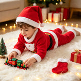 1-10T Kids Baby Boy Christmas Party Suit 3-piece Set