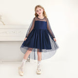 3-10T Kid Girl Long Sleeve Mesh Princess Christmas Dresses