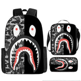 Kid Boy Girl Shark Cartoon Backpack School Bag