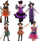 2026 Children's Halloween Costumes European and American Girls Cos Cosplay Witch Show