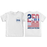 Kid Boy Girl Crew Neck Top Fashion Comfortable Independence Day T-shirt