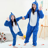 Family Matching  Parent-child 3-12Y Cartoon Animal Shape Fleece Loungewear Pajamas