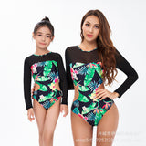 New Long Sleeve Printed One Piece Bikini Kids Swimming Surfing Snorkeling Swimsuit
