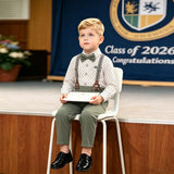 6M-8T Kid Baby Boy Long-sleeved  Gentleman Performance 4 Pcs Set