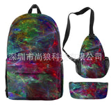Tie Dyed Large Capacity Students School Bag Waterproof Travel Backpack