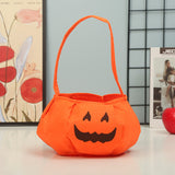 Embroidered Halloween Portable 3D Candy Pumpkin Lantern Bag Basket