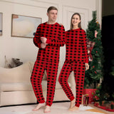 Family Matching Red and Black Plaid Christmas Parent-child Loungewear Pajamas