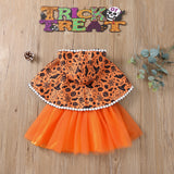 Baby Girl Autumn Winter Halloween Pumpkin Letter Sleeveless Dress