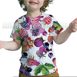 Kid Baby Boy Girl Fun Fruit 3D Digital Printing Casual Short Sleeve T-Shirt