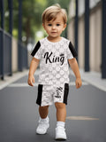 2026 New Sports Style Round Neck Short-sleeved Shorts Set Is Loose and Comfortable