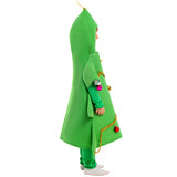 Kid Christmas Green Elf Big Tree Suits Romper