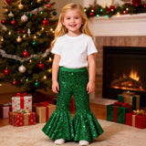 3M-6T Kid Baby Girls Fashion Stretch Sequins Flared Pants