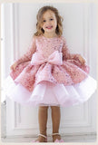 Kid Baby Girls Sequined Big Bow Cake Princess Dresses