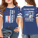 Kid Girl USA Independence Day 250th Anniversary Summer T-Shirt Tops