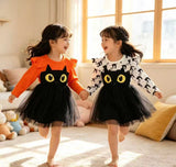 1-6T Kid Girl Halloween  Printed Mesh Cute Dresses