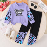 3-10Y Kid Girls Autumn Fashion Suit Printed 2 Pcs Set