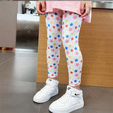 2-12T Kid Girl Autumn  Summer Nine-point Thin Pants Leggings