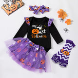 0-18M Baby Girl Halloween Costume Holiday Atmosphere Long Sleeves 3 Pcs Set