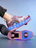 Kids Girl Runaway Mermaid Princess Roller Skates Charging Wheels Sneakers Shoes