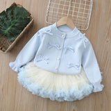 1-6T Kid Baby Girls Autumn Winter Princess Fluffy Suits 2 Pcs Set