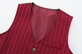 6M-5T Kid Baby Boys Suit British Style Striped 4 Pcs Set