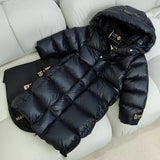 4-12T Kid Girl Cotton Down Black Gold Bread Jacket Cold-resistant Thickened Coats