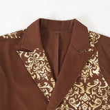 7-12Y Kid Boy Bronzing Printing Performance Formal Suit 2 Pcs Set