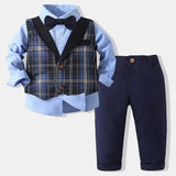 6M-5T Kid Baby Boys Gentleman Long Sleeve Autumn Spring 4 Pcs Set