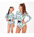 Swimsuit Women's Long-sleeved One-piece To Cover The Belly and Look Thin. Parent-child Ratio Swimsuit