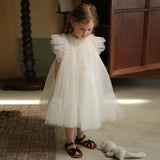 Kid Baby Girl Formal Patchwork Fluffy Gauze Princess Summer Dress