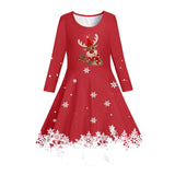 4-12Y Kid Girl Spring Autumn 3D Printed Long-sleeved Dresses