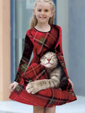 2-10T Kid Girl Fake Personalized Long-sleeved Swing Fashion Trend Dresses
