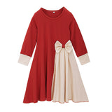 Kid Baby Girls Spring Autumn Long-sleeved Casual Dress With Headscarf