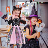 2-10T Kid Girl Witch Cute Pussy Halloween Dresses