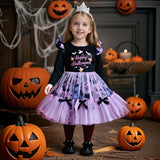 1-8Y Kid Girls Spring Autumn Halloween Stitching Dresses