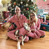 Family Christmas Parent-Child Suit Striped Pajamas Loungewear