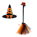 1-4T Baby Girl Halloween Witch Set Cosplay Bat Wizard 3 Pcs Set