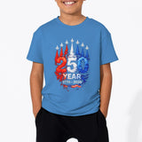 Kid Boy Girl USA Independence Day Fashion Short Sleeve T-Shirt Summer Top