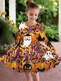 Christmas Crew Neck Dress Girls Korean Version Fashion Foreign Style Long Sleeve Snowflake