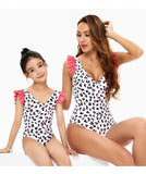 Family Matching Leopard Print One-piece Swimsuit