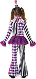 4-12T Kid Girl Halloween Clown Alice Sorcerer Costume 5 Pcs Set