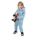 Kid Boy Girl Suit Fleece Thick Sports 2 Pcs Sets